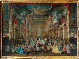 Kostymeball i Bonns residensteater … av Franz Jakob Rousseau
