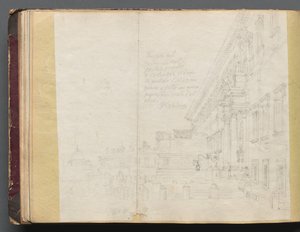 Album med utsikt over Roma og omegn, landskapsstudier, side 15b: romersk arkitektonisk utsikt av Franz Johann Heinrich Nadorp