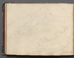 Album med utsikt over Roma og omegn, landskapsstudier, side 20b: Cervera. av Franz Johann Heinrich Nadorp