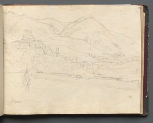 Album med utsikt over Roma og omegn, landskapsstudier, side 42a: Romersk landskap. av Franz Johann Heinrich Nadorp