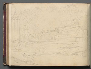 Album med utsikt over Roma og omegn, landskapsstudier, side 48b: Romersk landskap. av Franz Johann Heinrich Nadorp