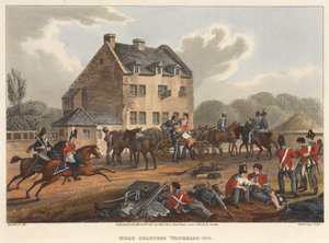 Head Quarters Waterloo 1815, gravert av M. Dubourg, 1819 (farget akvatint)