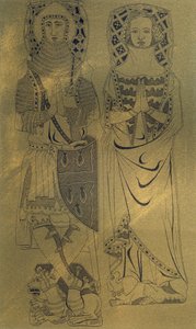 En kobberplakett fra Minster Abbey and Church, Isle of Sheppey, Kent, 1337 1849.