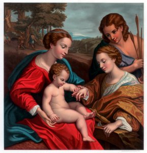 The Mystic Marriage of St Catherine, 1526-1527 1870 av Franz Kellerhoven