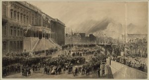 Utkast til hyllest foran kong Fredrik Vilhelm IV av Franz Krüger