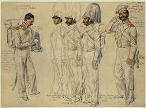 Jacob Kotscheroffskoy, Tschumarinoff Semianoffs, Lumpoff Ismailoff, Sokoloff, feltvebel Gewdokimoff av Franz Krüger