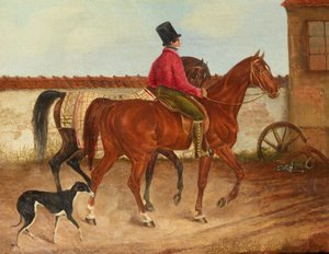 Rytter som leder en hest og hund (etter Franz Krüger) av Franz Krüger