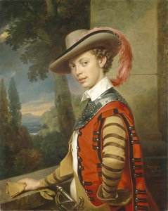 Portrett av prins Nikolai Saltykov i fancy kjole, 1850 av Franz Krüger