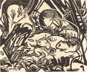 Animal Legend Tier Legend, 1912. av Franz Marc