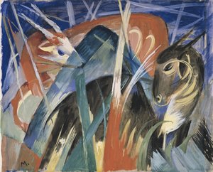 Fabeldyr I Komposisjon med dyr I, 1913 av Franz Marc
