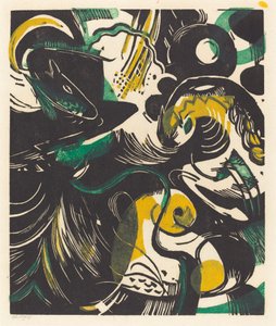 Første Mosebok II (skapelseshistorie II) av Franz Marc