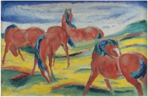 Beitehester III, 1910 av Franz Marc