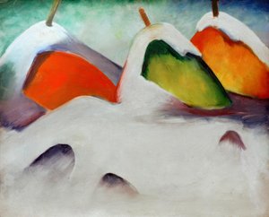 Huker seg i snøen av Franz Marc