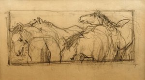 Lenggries hestestudie (hestestudie) av Franz Marc