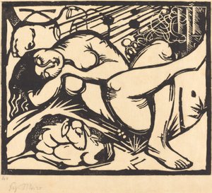 Sovende gjeterinne (Schlafende Hirtin) av Franz Marc