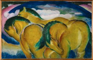 De små gule hestene (maleri på lerret) av Franz Marc