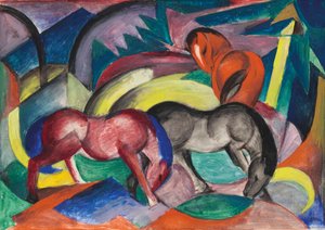 Tre hester, 1912. av Franz Marc