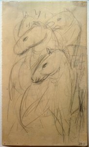 Tower of the Blue Horses av Franz Marc