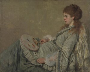 Portrett av kunstnerens kone, 1872-1873 av Franz Otto Scholderer