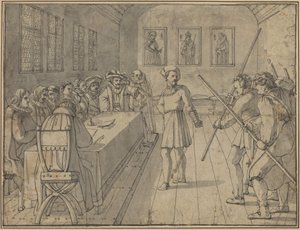 Scene fra akt IV fra Goethes "Gotz von Berlichingen"