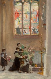 Mariafesten i en kirke i Venezia av Franz Russ der Jüngere