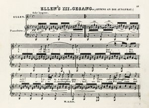 De første notatene til Ave Maria av Franz Schubert (1797-1828) av Franz Schubert