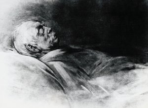 Otto von Bismarck (1815-1898) på dødsleiet av Franz Seraph von Lenbach