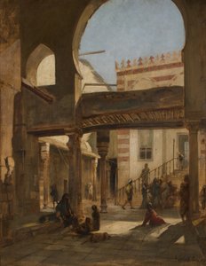 Scene i Kalaun-moskekomplekset Kairo av Franz Seraph von Lenbach