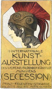 Plakat til den første internasjonale kunstutstillingen, Secession, 1893.