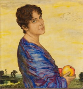 Portrett av kunstnerens kone, ca. 1914.
