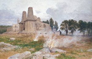 Ruinene av et tempel, Sør-Amerika av Franz Thiele