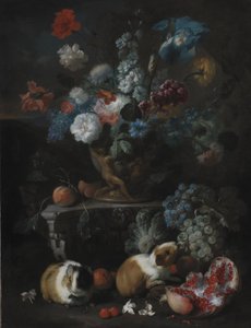 Blomsterstykke med marsvin