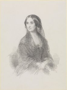 Portrett av en dame i spansk drakt, sittende, halvfigur av Franz Xaver Winterhalter