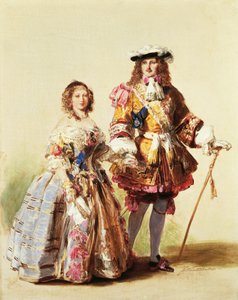 Dronning Victoria og prins Albert iført klær fra restaureringen til ballet deres i 1851, maleri av Franz Xaver Winterhalter (1805-1873) av Franz Xaver Winterhalter