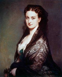 Det ukjente har mantillen Maleri av Franz Xavier Winterhalter (1806-1873). 1869. Dim. 0,80 X 0,65 m. Compiegne, slottsmuseum av Franz Xaver Winterhalter