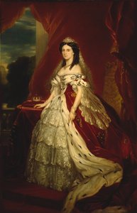 Prinsesse Augusta av Sachsen-Weimar-Eisenach 1811-1890, dronning av Preussen, ca 1859. av Franz Xaver Winterhalter School of .