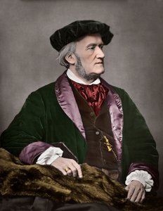 Portrett av Richard Wagner (1813-1883), tysk komponist. 1871. Digital fargelegging.