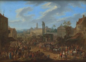 Messe med tempel og majstang av Franz de Paula Ferg