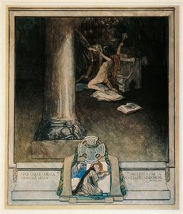 Østerrike, Wien, illustrasjon av Dante Alighieris guddommelige komedie (helvete, sang XVIII) av Franz von Bayros av Franz von (1866 1924) Bayros