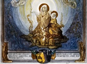 Tro er innholdet i ting vi håper på, og bevis på de som ikke blir sett, og dette virker for meg som sin quiddity, canto XXIV, Heaven, Divine Comedy av Dante Alighieri, illustrasjon av Franz von Bayros (1866-1924), Wien