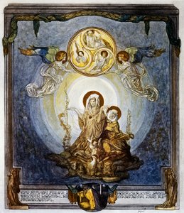 Tro er innholdet i ting vi håper på, og bevis på de som ikke blir sett, og dette virker for meg som sin quiddity, canto XXIV, Heaven, Divine Comedy av Dante Alighieri, illustrasjon av Franz von Bayros (1866-1924), Wien