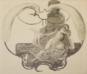 Design for en bokplate av Franz von Bayros