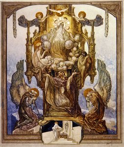 Illustrasjon fra Dantes guddommelige komedie, Paradiso, Canto VIII, 1921 (wc på papir) av Franz von Bayros