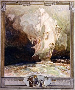 Illustrasjon fra Dantes Divine Comedy, Paradise, Canto XXVII, 1921 (wc på papir) av Franz von Bayros