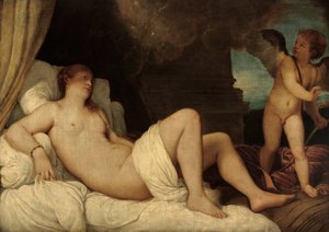 Danae, kopi etter Titians maleri i Napoli