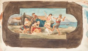 Italienernes dans - utkast til et takmaleri av Franz von Matsch