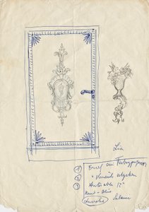 Designskisse for en dør av Franz von Matsch