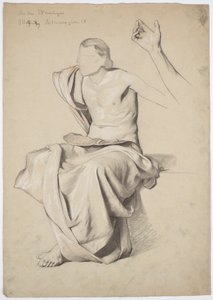 Figurstudie for takmaleriet "Resitasjon" i Stadttheater Reichenberg/Liberec av Franz von Matsch