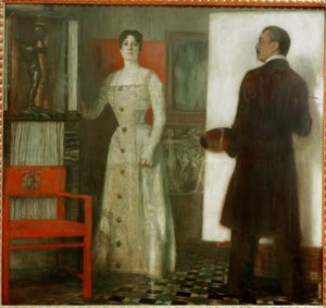 Franz og Mary Stuck i studio av Franz von Stuck