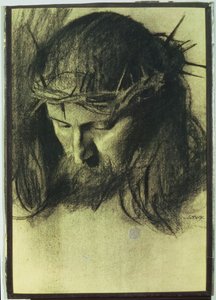 Kristi hode, ca. 1890 (kull og kritt) av Franz von Stuck